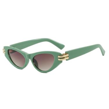 Imagem de Óculos de sol Jelly Color Leopard Print Cat Eye para homens e mulheres, com proteção UV400, ideais para esportes ao ar livre como corrida e ciclismo. Cor: Chá Verde.
