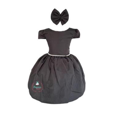Imagem de Vestido Liso Manga Luxo Daminha Casamento Festa Várias Cores - Bento E