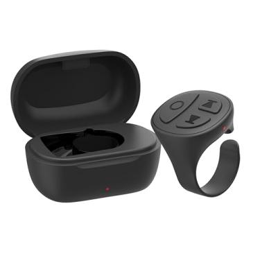 Imagem de Vekesen Anel de rolagem Tiktok para iPhone, controle remoto de câmera Bluetooth, controle remoto para TIK Tok Anel de rolagem para iPhone, Android (preto)