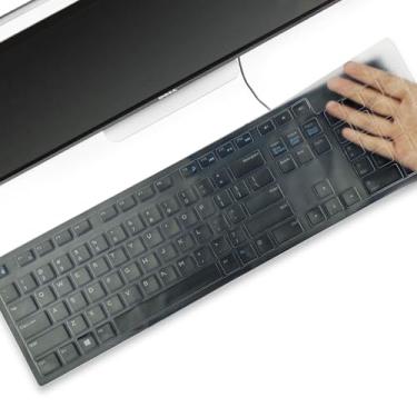 Imagem de YongMai Capas de teclado para teclado de computador desktop de silicone Dell KM636 KB216, Dell Optiplex 5250 3050 3240 5460 7450 7050/Dell Inspiron AIO 3475 3670 3477