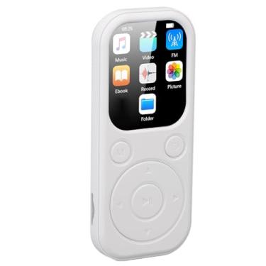 Imagem de Zopsc 128GB MP3 Player Com Bluetooth 5.4 Music Player Portátil Embutido HiFi Speaker Voice Recorder 2.01in E-book, Branco (64g pequeno cartão de memória)