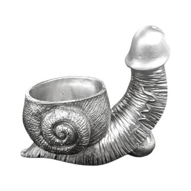 Imagem de Qywwss Vaso de caracol, vaso de flores exclusivo para plantas suculentas, plantas retrô internas e externas, decoração de jardim, mini estátua de tartaruga de resina, plantador divertido (dobra)