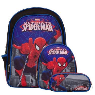 Imagem de Kit Mochila Infantil Masculina Homem Aranha Costas Lancheira - Toys 2U