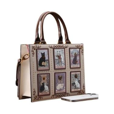 Imagem de Bolsa Tote Feminina De Grande Capacidade, Estilo Vintage Com Bordado D