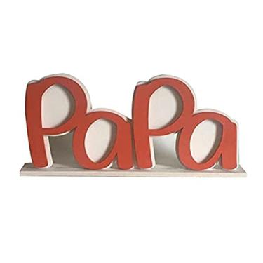 Imagem de Molduras criativas de madeira alfabeto pai PaPa quadro quadro quadro DIY artesanato casa desktop quadro decoração moldura foto (B) (C)