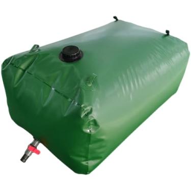 Imagem de Recipientes para bexiga de armazenamento de água verde 800 gal, bexiga de armazenamento de água portátil de grande capacidade com válvulas e kit de transbordamento/tanque de água dobrável para