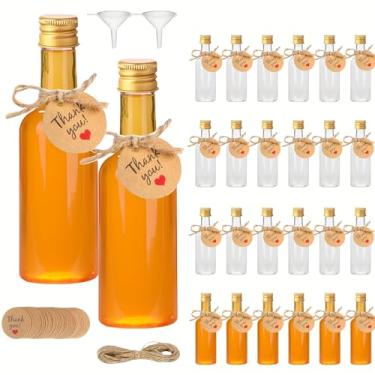 Imagem de 30/32 peças mini garrafas de vinho de plástico de 25 ml, adequadas para dispensar sucos e leite. Ideal para uso em casa, durante o acampamento e para atividades ao ar livre. -yuanGP/F13