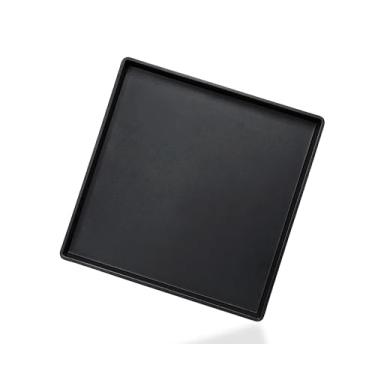 Imagem de VCREATC Bandeja quadrada preta versátil - Bandeja decorativa organizadora de 28 cm para penteadeira de banheiro, mesa de centro, cômoda e bancada de cozinha - Bandeja preta para decoração de casa