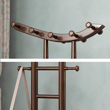 Imagem de 5sssallefaa Cabideiro independente de madeira maciça, vertical, cabideiro, corredor, interior, quarto, escorredor multifuncional (C)