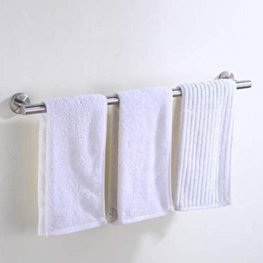 Imagem de CGKs6anmU Prateleira de banheiro toalheiro barra banheiro chuveiro organização banho único suporte de toalha escovado SUS 304 acabamento de aço inoxidável (tamanho: 80 cm) (120 cm)
