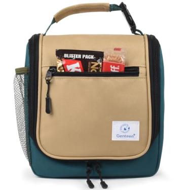 Imagem de Genteen Lancheira infantil, lancheira isolada para crianças, crianças, meninas e meninos; comporta lancheira, garrafa de água e lanches; tecido resistente à água de fácil limpeza e vários bolsos com