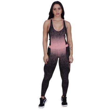 Imagem de Macacão Academia Poliamida Bojo Jacquar Grosso Degrade-Feminino