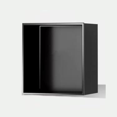 Imagem de Nicho de chuveiro, nicho de banheiro embutido para chuveiro, organizador de armazenamento moderno, acessório de banheiro na parede, prateleiras sem aro de vários níveis para xampu (cor: preto/119,9 x