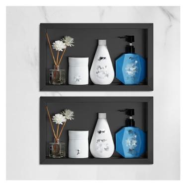 Imagem de Nicho de chuveiro de aço inoxidável, alcova embutida para quarto úmido, xampu artigos de higiene pessoal à prova d'água prateleira de armazenamento recesso, casa quarto sala de estar prateleiras de