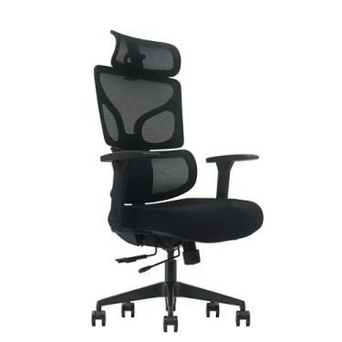 Imagem de Cadeira De Escritório Ergonômica ZARUUS TITAN Apoio de Pescoço e de Braços com Ajuste Encosto Inclinação Malha Preta