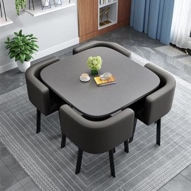 Imagem de Conjunto de mesa de jantar, quadrado pequeno escritório recepção sala clube mesa e cadeira combinação, mesa de negociação, mesa de conferência, para sala de recepção, sala de estar, escritório