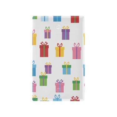 Imagem de Wassud Placa de cobertura de interruptor de luz, design de caixas coloridas, capas de tomada decorativas, placa de parede para tomadas elétricas em branco 11 x 6 cm