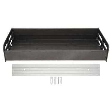 Imagem de Prateleiras flutuantes montadas na parede Prateleira de armazenamento decorativa de alumínio para cozinha, banheiro, sala de estar, quarto, design minimalista resistente 60x13cm (Cinza)