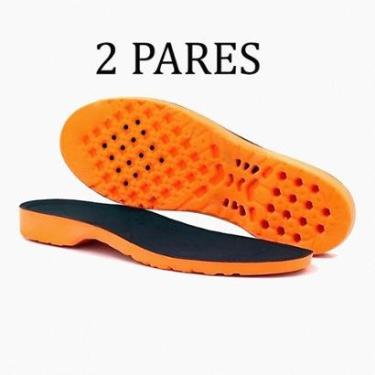 Imagem de Kit 2 Pares Palmilha Ortopédica Grossa Anti Stress Esporão-Unissex