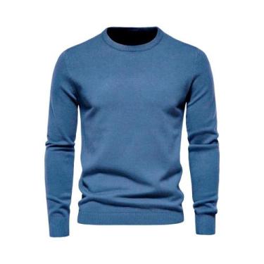 Imagem de Suéter Masculino De Inverno Grosso De Manga Longa Com Gola Redonda, Co