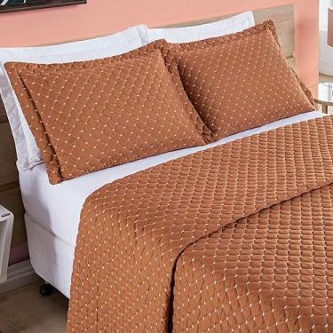 Imagem de Cobre Leito Casal King Bordado Colcha Ravena 200 Fios 3 Peças - Bia En