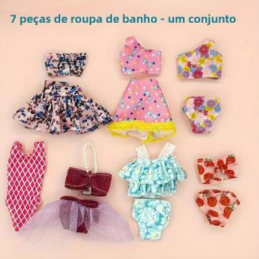 Imagem de Conjunto De 7 Peças De Roupas De Banho Para Bonecas De 30cm, Acessório