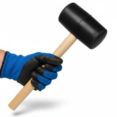 Imagem de Martelo Borracha Cabo Madeira Ergonomico Assentamento Piso Chao Cerami