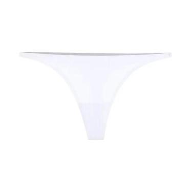 Imagem de Calcinhas G-String Femininas De Seda Gelada Sem Costura Com Cintura Em