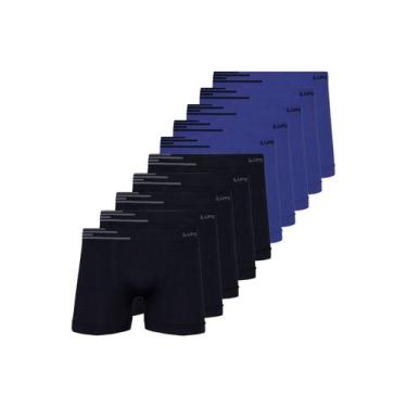 Imagem de Kit com 10 Cuecas Boxer Lupo 436-002 Colorido, Azul, M