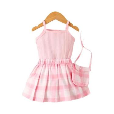 Imagem de Conjunto De Saia E Top Halter Rosa Para Bebês Meninas De 6 a 36 Meses,