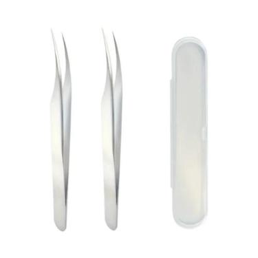 Imagem de Pinça De Precisão Em Aço Inoxidável Para Extensões De Cílios, Remoção 