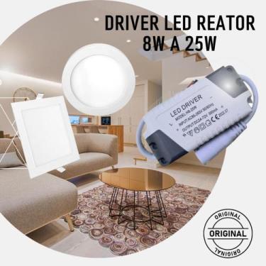 Imagem de 7 Reator Led Driver 8w a 25w 24-72v Luminárias Plafon Embutir Sobrepor