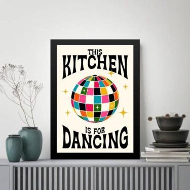 Imagem de Quadro Divertido Cozinha Para Dançar 45X34Cm
