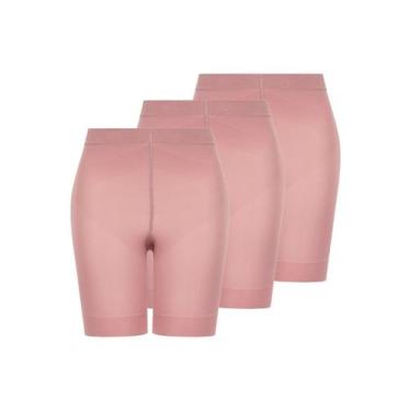 Imagem de Kit com 3 Shorts Feminino Modelador Up Line Loba 5690-003 - LUPO, Rosa