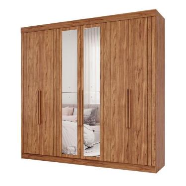 Imagem de Guarda Roupa Maite 6 Portas 6 Gavetas e Espelhos MDF - Panan, Cinamomo