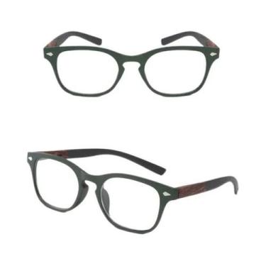 Imagem de Óculos De Leitura Unissex Retrô Com Estampa De Madeira, Armação Quadra