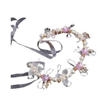 Imagem de Tiara De Princesa Com Flores E Pérolas, Guirlanda Infantil, Acessórios