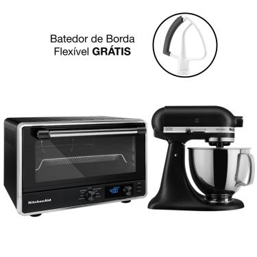 Imagem de Combo Forno Multifunções Com Air Fryer + Batedeira Artisan Black Matte Kitchenaid - Kog21_Kea33cp_Cj 110V