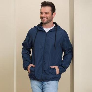 Imagem de Jaqueta Masculina Nylon Corta Vento Capuz Fixo Punho e Barra com Elástico Cordão-Masculino