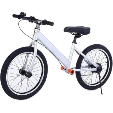 Imagem de Bicicleta de equilíbrio, bicicleta de equilíbrio para adultos, com freio/pneus de ar de 18 polegadas/apoio para os pés, bicicleta grande sem pedal, prata, tamanho único