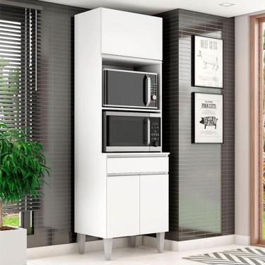 Imagem de Armário Paneleiro Torre Quente 2 Fornos Ambiente Andréia Branco Brilho - AJL