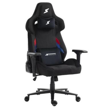 Imagem de Cadeira Gamer SuperFrame Carbon Reclinável Tecido 4D Preto Com Detalhe