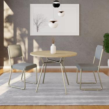 Imagem de Mesa para Sala de Jantar Redonda Barcelona Ciliegio