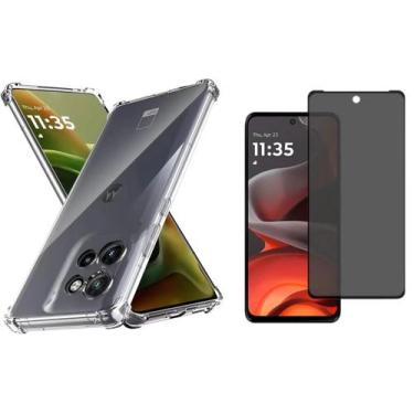 Imagem de Capa + Película 3d Privacidade Vidro para Moto G17 XT2623-1 - LXL