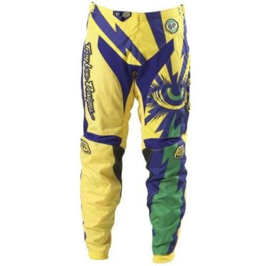 Imagem de Calça Motocross Off Road Troy Lee Cyclops, Amarelo, Roxo, 38