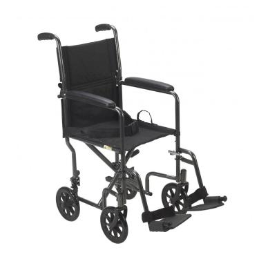 Imagem de Cadeira de Transporte Dobrável Drive Medical Prata Leve Apoios Pés TR39E-SV