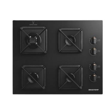 Imagem de Cooktop Brastemp 4 Bocas BDS62 Vidro Temp Grades Ferro Fundido Gás Pre