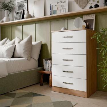 Imagem de Cômoda Gaveteiro Multiuso Organizador De Roupa Com 5 Gavetas Para Quar