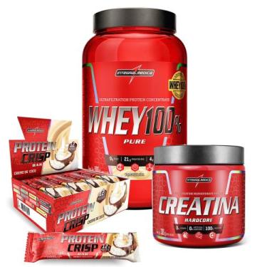 Imagem de Kit Whey 100% Baunilha + Crisps Bar + Creatina 300g - Integralmedica, 