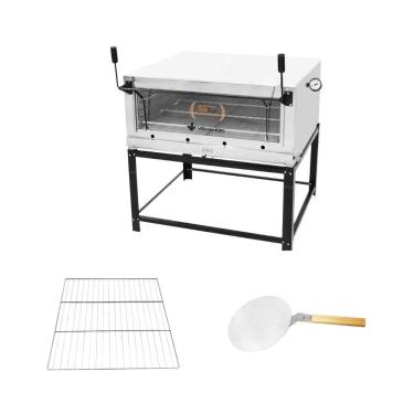 Imagem de Forno Gás Industrial Pedra Refratária Roma Inox Firi110 + 1 Grade Extra + pá Pizza - Ve...